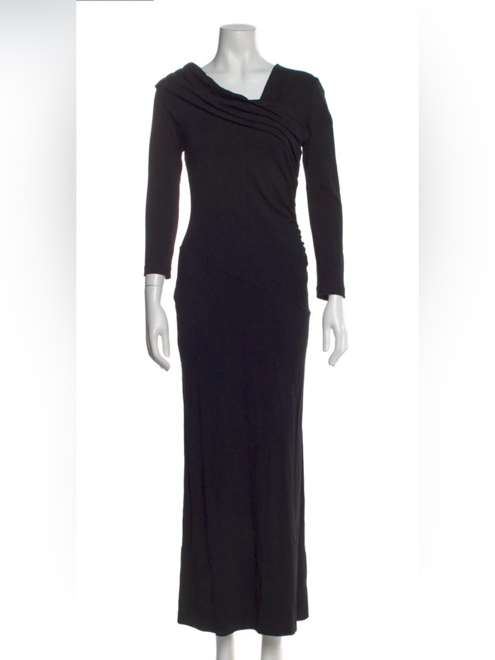 Vintage Diane Von Furstenberg Black Long-Sleeve Maxi Dress